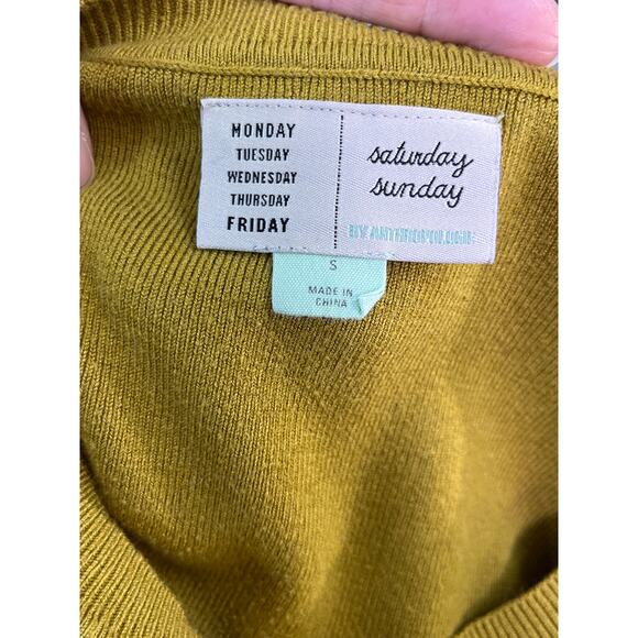 Saturday Sunday by Anthropologie Mustard Tunic Sweater Mini Dress Size Women's S - Picture 3 of 11